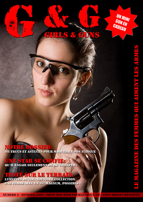 annuaire photographes suisse romande, Pastiche. Faux journal sur un thème girls and guns - www.pourlesyeux.ch - Pourlesyeux de Genève